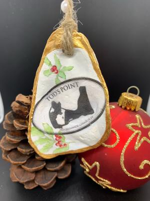 Tod's Point Emblem with Holly Oyster Shell Ornament